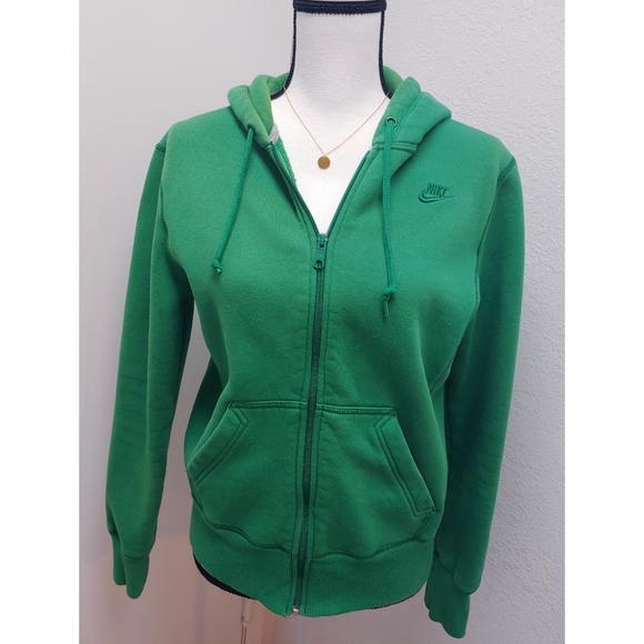 Nike Tops | Nike Green Full Zip Sweatshirt Hoodie Size M | Poshmark